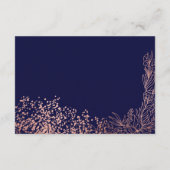 Roos gouden confetti bloemenbruiloft richting informatiekaartje (Achterkant)