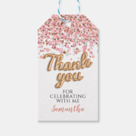 Roos Gouden Confetti Cadeau Labels Cadeaulabel