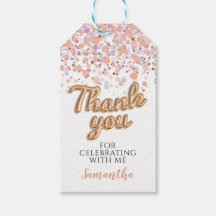 Roos Gouden Confetti Cadeau Labels