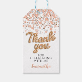 Roos Gouden Confetti Cadeau Labels Cadeaulabel