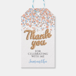Roos Gouden Confetti Cadeau Labels Cadeaulabel