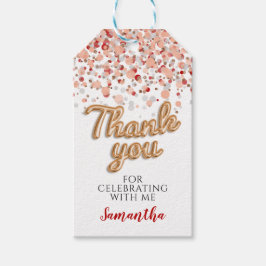Roos Gouden Confetti Cadeau Labels Cadeaulabel