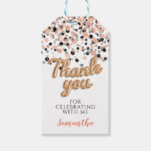 Roos Gouden Confetti Cadeaulabel (Voorkant)