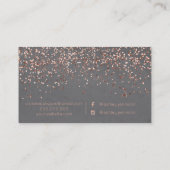 Roos gouden confetti cementhaar make-up typografie visitekaartje (Achterkant)
