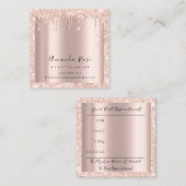 Roos gouden Confetti - Drijvende rillingen Lux Afsprakenkaartje (Voorkant / Achterkant)