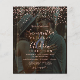 Roos gouden confetti foto zwart budget bruiloft