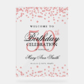 Roos Gouden Confetti Glitter 50ste Verjaardag Welk Acryl Bord (Voorkant)