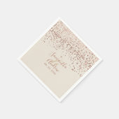 Roos gouden confetti ivoor beige typografie bruilo servet (Hoek)