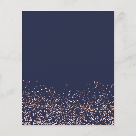 Roos gouden confetti marineblauw (Achterkant)