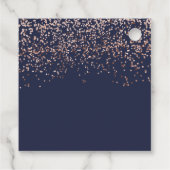 Roos gouden confetti marineblauw dank u baby showe bedankjes labels (Achterkant)