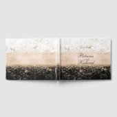 Roos gouden confetti marmering gastenboek (Volledig)