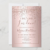 Roos gouden confetti metallic echtscheiding kaart (Voorkant)