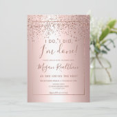 Roos gouden confetti metallic echtscheiding kaart (Staand voorkant)