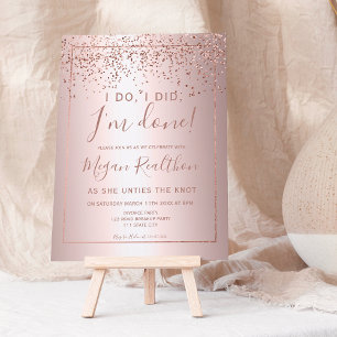 Roos gouden confetti metallic echtscheiding kaart