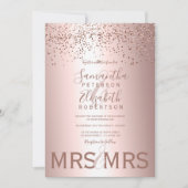 Roos gouden confetti metallic folie lesbische brui kaart (Voorkant)