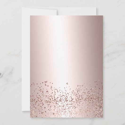 Roos gouden confetti metallic folie lesbische brui kaart (Achterkant)