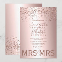 Roos gouden confetti metallic folie lesbische brui