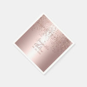 Roos gouden confetti metallic typografie bruiloft servet (Hoek)