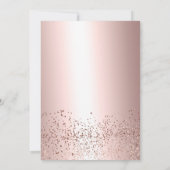 Roos gouden confetti metallic typografie verloving kaart (Achterkant)