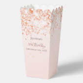 Roos gouden confetti Naam Verjaardag Bedankdoosjes (Voorkant)