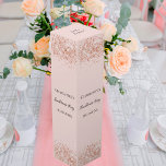 Roos gouden confetti naam vrijgezellenfeest wijn<br><div class="desc">Een rozen gouden,  blush achtergrond versierd met confetti,  schittert. Personaliseer en voeg een naam,  tekst toe.</div>