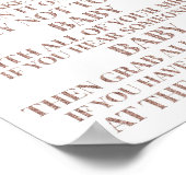 Roos gouden Confetti niet zeggen Baby spel teken Poster (Hoek)