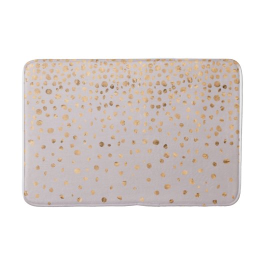 Roos Gouden Confetti op Bord Lila Badmat (Voorkant)