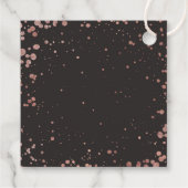 Roos gouden Confetti Quinceanera Gracias | Elegant Bedankjes Labels (Achterkant)