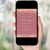 Roos gouden confetti verjaardag kaart