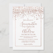 Roos gouden confetti white typografie kaart (Voorkant)