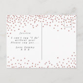 roos gouden confetti... zal je mijn bloemmeisje zi aankondigingskaart (Achterkant)