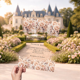 Roos gouden crème bloemen Clear bruiloft Acryl Uitnodigingen