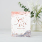 Roos Gouden dageraad Waterverf Geometrisch sparen Briefkaart (Staand voorkant)