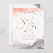 Roos Gouden dageraad Waterverf Geometrisch sparen Briefkaart (Voorkant / Achterkant)