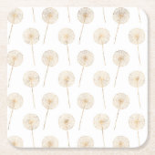 Roos gouden dandelion wenswitte achtergrond kartonnen onderzetters (Voorkant)