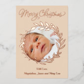 roos gouden details folie feestdagenkaart (Voorkant)