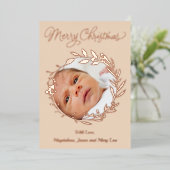 roos gouden details folie feestdagenkaart (Staand Voorkant)