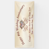 Roos Gouden Diamant Jubileum Banner, Gepersonalise Spandoek (Verticaal)