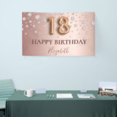 roos gouden diamanten ballonscript voor 18e verjaa spandoek (Beurs)