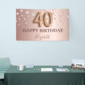roos gouden diamanten ballonscript voor 40e verjaa spandoek (Beurs)