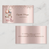 Roos gouden diamanten, cupcake, snoep, bakkerijger visitekaartje (Voorkant / Achterkant)
