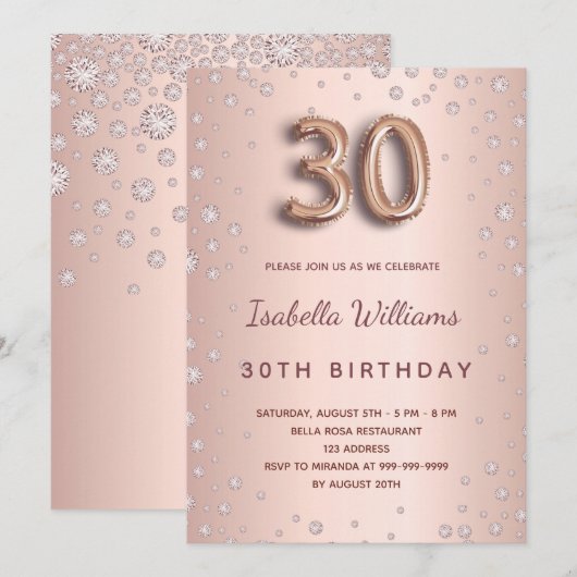 roos gouden diamanten diamanten diamantscript voor kaart (Voorkant / Achterkant)