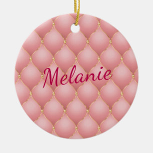 Roos Gouden Diamanten Kerst Ornament Aangepaste Na