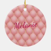 Roos Gouden Diamanten Kerst Ornament Aangepaste Na (Achterkant)