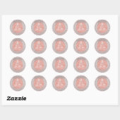Roos Gouden Diamanten Sparkle Jurk Quinceanera Ronde Sticker (Vel)
