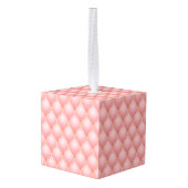 Roos Gouden Diamanten Tufted Cube Kerst Ornament (Achter hoekig)