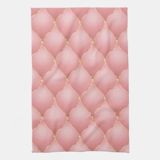 Roos Gouden Diamanten Tufted Keuken Handdoek (Verticaal)