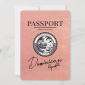 Roos gouden Dominicaanse Republiek Paspoort bruilo Kaart (Achterkant)