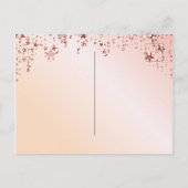 Roos gouden donkerroze sterren moderne briefkaart (Achterkant)