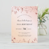 Roos gouden donkerroze sterren moderne kaart (Staand voorkant)